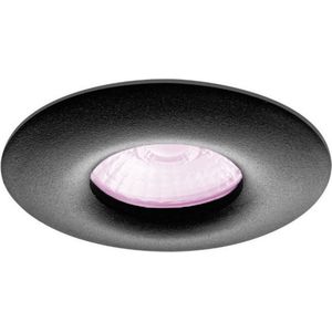 Inbouwspot Minea met Philips HUE White and Color - voor badkamer / overkapping / buiten - inbouwspot - Zwart - rond - IP65 - GU10 - Buitendiameter: 82MM - boorgat: 70-75MM - min. Inbouwdiepte: 70MM