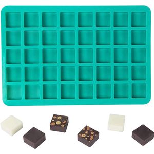 Webake Chocoladevorm siliconen vierkante bakvorm bonbonvorm 40 siliconen vorm zeepvorm voor chocolade, snoep, ijsblokjes, rubbers, gelei, bonbons, karamel