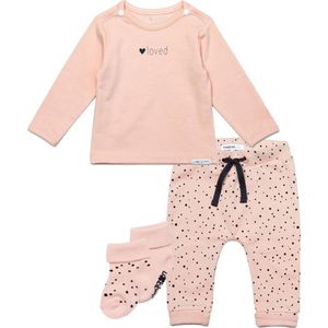 Noppies - Kledingset - 4delig - Broek met stip - Shirt Yvon Peach - 2paar sokjes - Maat 74