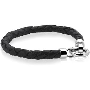 Zinzi leren armband zwart met sluiting 19cm ZIA731Z-S