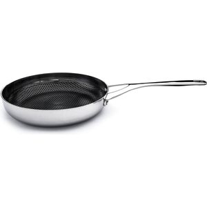 Crowd Cookware – Blackbeard braadpan Ø28 cm - RVS – Krasbestendig en non-stick – Geschikt voor alle warmtebronnen inclusief oven - Vaatwasserbestendig