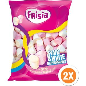 Frisia - Marshmallows Roze en Wit - 2x1 Kilo Zak - Snoep