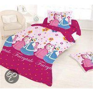 Fairytale flanel dekbedovertrek - Roze - 1-persoons (140x200 cm + 1 sloop)