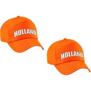4x stuks Holland fan pet / cap oranje - kinderen - EK / WK / Koningsdag - Nederland supporter petje / kleding
