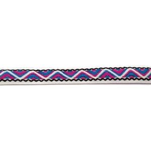 Allernieuwste Fournituren - Geweven Sierband - 1.4cm breed - Lint - Stof - Applicatie - Afwerkband - Lengte 8.5m - Paars Blauw Wit