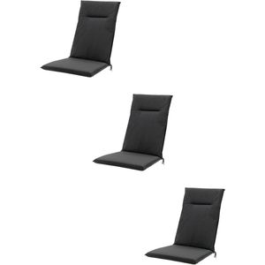 Madison - Tuinkussens - Hoge Rug - 3 st - Eco Phantom Black - 123x50cm - Zwart - Met lint