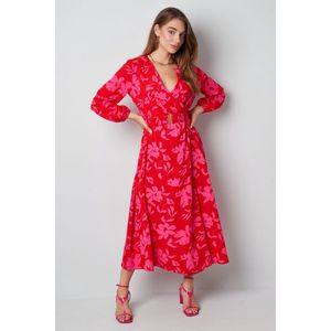 Maxi Jurk - Bloemenprint - Roze Rood - Maat M