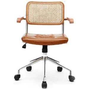 Frisson life - Bureaustoel - Minimalistische Rotan Bureaustoelen - Bruin