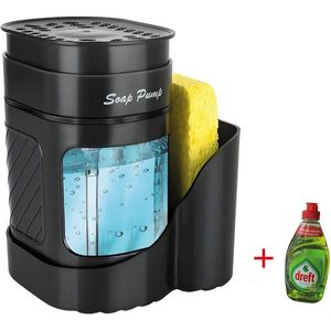 Zeeppomp - Sponshouder - Compact - Zeepdispenser - Afdruiprekje - Luxe - Inclusief Spons - Aanrecht - Keukenaccessoire - Gootsteen - Gadgets - Dreft