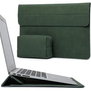 13 Inch Laptophoes Sleeve met Standaard Functie Compatibel met MacBook Air 13 M1 2018-2021/MacBook Pro 13 M1 2016-2021/iPad Pro 12,9 2021/Dell XPS 13/Surface Pro X 7 6 5 4 3, Middernacht Groen