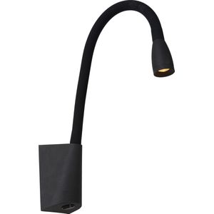 Lucide GALEN-LED - Bedlamp / Wandlamp - LED - 1x3W 3000K - Zwart