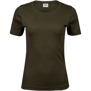 Women´s Interlock T-shirt met korte mouwen Dark Olive - L