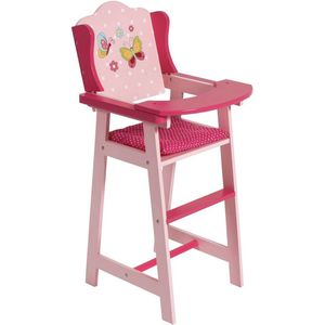 Poppen Kinderstoel met Zacht Zitkussen voor Poppen tot 46 cm - Papilio Roze