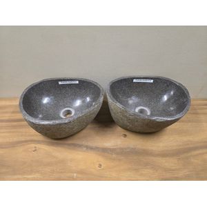 2 waskommen uit 1 steen - 33x26x15cm - FL23183