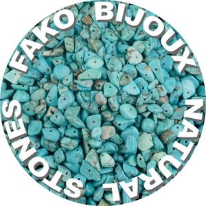 Fako Bijoux® - Stukjes Natuursteen - Natuursteen Chips - Stukjes Onregelmatige Natuursteen Split In Doosje - 5-8mm - 60-70 Gram - Groene Turquoise