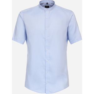 VENTI modern fit overhemd - korte mouw - structuur - blauw - Strijkvrij - Boordmaat: 42