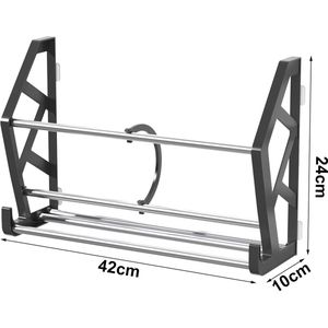 Pack wandgemonteerd schoenenrek, deur schoenenrek organizer met kleverige ophangbeugels