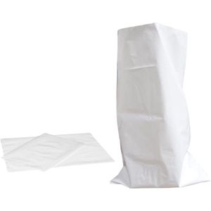 Puinzakken - LDPE - Vuilniszakken - Wit - 55x90 cm - 10 stuks