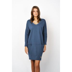 Sweatjurk uit katoen - Italian Fashion Karina - tuniek met lange mouwen - Marineblauw/Jeans L