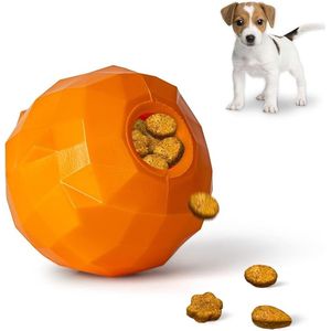 Interactieve hond kauwgom speelgoed onverwoestbaar| originele stijl voedsel Dispenser | Stress Relief hond bal | afwasbaar vaatwasser | hond intelligentie spel | hondenspeelgoed (Oranje)