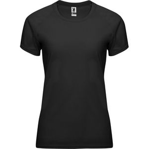 Zwart dames sportshirt korte mouwen Bahrain merk Roly maat XL