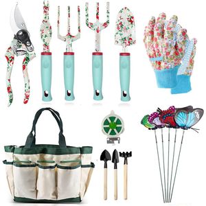 Unyqoos ® Tuinieren Compleet Set van 16 Stuks met Bloemenpatroon en Opbergtas