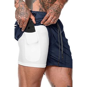 Sportboek heren – Hardloopbroek – Fitness broek - Gym broek met mobiel zak