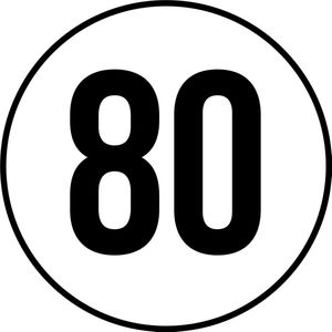 5 stickers van 20 cm | Tempo 80 KM Sticker | Weersbestendig | Vinyl