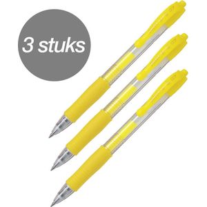 Pilot G-2 – Gel Ink Neon Gele Rollerball pen 3 stuks – Medium Tip