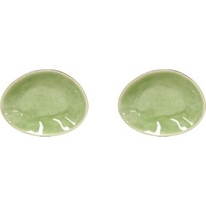 Costa Nova Riviera servies side plate ovaal schaaltje 15 cm Vert Frais lichtgroen - set van 2