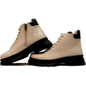 Efrin Veterboots met sluiting - Beige