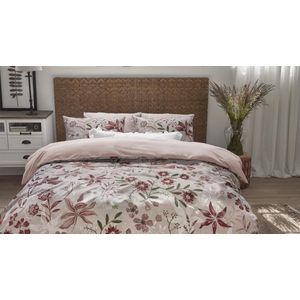 Riviera Maison Floral Flowers dekbedovertrek - Lits-Jumeaux - 240x200/220 - Rood