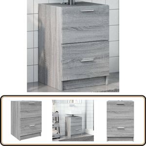 vidaXL Wastafelkast - 40x37x59 cm - Grijs Sonoma Eiken Wastafelkast - Wastafelkasten - Badkamer Wastafel Kast - Wastafelkastje