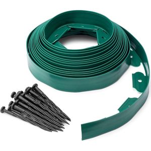 Flexibele Tuinrand Met Bevestigingspinnen Voor Perfecte Tuinindeling - Groen, 10 Meter