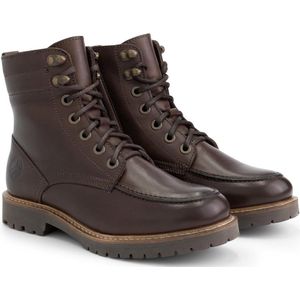 Travelin' Haugesund Dames - Leren Veterschoenen - Wol gevoerde boots - Donkerbruin leer - Maat 43