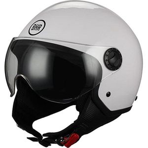 BHR 801 Vespa Helm – Jethelm met Extern Vizier – ECE Gekeurd – Wit - Maat XS