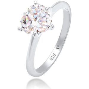 Elli Dames Ring Dames Hart Eenzaam Verloving Liefde met Zirkonia Kristal in 925 Sterling Zilver