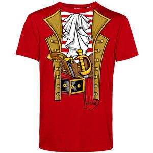 T-shirt Piraten Kostuum | Carnavalskleding heren | Carnaval Kostuum | Foute Party | Rood | maat 4XL