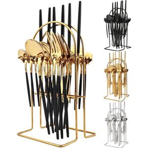 Betaalbare Goederen® Bestekset - 24-delig - Goud - Besteksets - Bestekset 12 Persoons - Vorken - Messen - Lepels