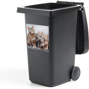 Container sticker Kat - Kittens - Vacht - 40x40 cm - Kliko sticker