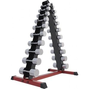 Gorilla Sports Dumbell rek met 110 kg Chrome Halters - Opslag rack met 20 Gewichten