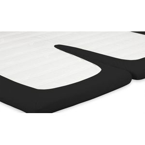 BeterBed Select Jersey Hoeslaken Splittopper - 140 x 200/210/220 cm - 100% Katoen - Matrasbeschermer - Matrashoes - Zwart