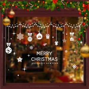 Kerst Raamstickers Kerst Stickers Kerst Raamdecoratie Raamstickers Sneeuwvlokken Raamversiering Merry Xmas – 118St