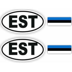 EST, Estland, Estonia auto sticker set