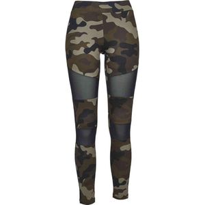 Urban Classics - Camo Tech Mesh Legging - M - Bruin/Groen