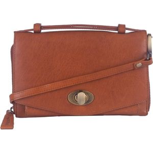 Bag2Bag Model Napels Kleur Porto Cognac te gebruiken als Clutch - Schoudertas