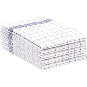 Zollner Vaatdoeken - Blauw Geruit - 100% Katoen - Set van 5