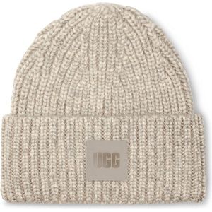 UGG W Chunky Rib Beanie Dames Muts - Lichtgrijs - Maat One Size