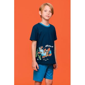 Woody Jongens-Heren Pyjama donkerblauw - maat XXL