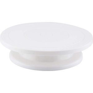 Roterende Taart Stand - Soepel Draaiende Antislip Basis - Decorating Gereedschap voor Bakken Gebak Cookies Cupcake (wit)